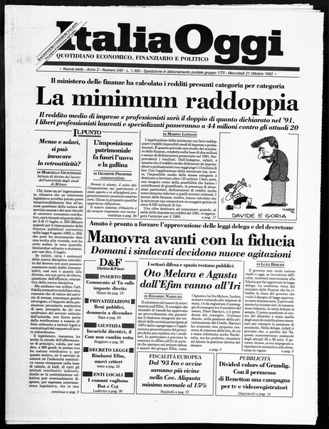 Italia oggi : quotidiano di economia finanza e politica